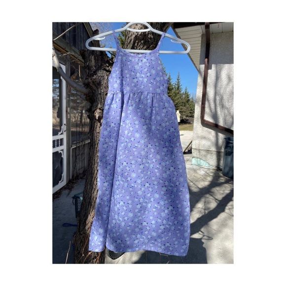 Vtg | 90s Pink Soda Floral Maxi Summer Dress Spaghetti Straps Empire Waist Sz 7 - Picture 3 of 8